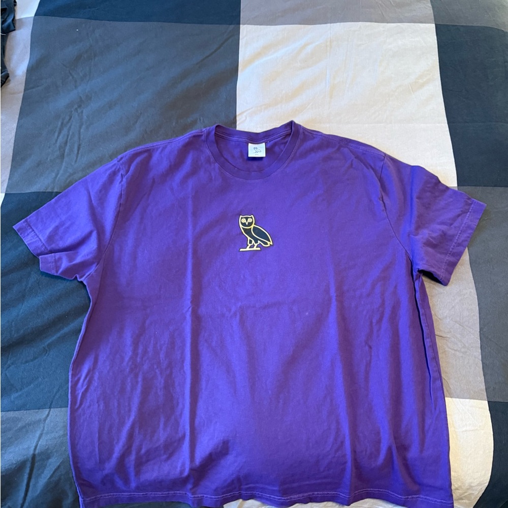 OVO Purple Short Sleeve Tee with Owl Logo